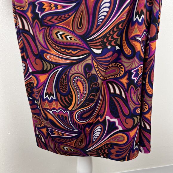 Anne Klein Dress Women 14 Pink African Violet Combo Surplice V-Neck 3/4 Sleeve - Picture 8 of 14